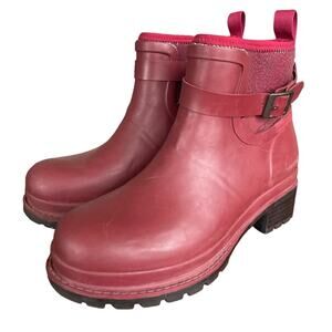 Muck Boot Company Women's Size 7 Liberty Ankle Boots Waterproof Burgundy Rubber
